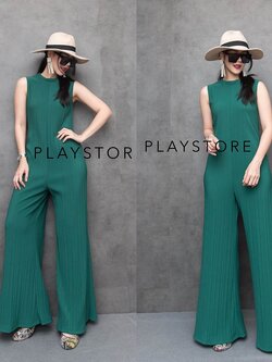 จั๊มสูทแฟชั่น ชุดจัมพ์สูทกางเกง เนื้อผ้าดีมากไม่บาง ขึ้นทรงสวยมี texture