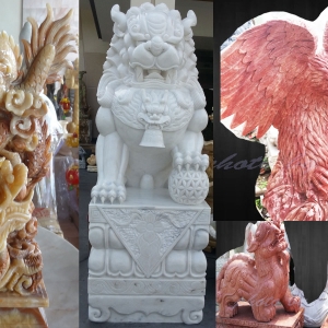 สัตว์มงคล แกะ สลัก หินอ่อน