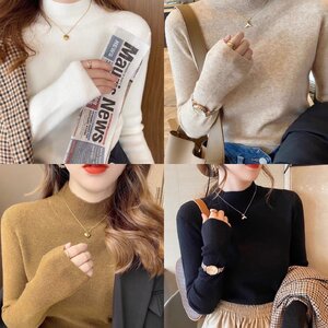 เสื้อแฟชั่น เสื้อไหมพรมแขนยาวคอปีน ผ้าไหมพรมเนื้อดี นิ่ม ใส่สบาย