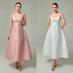 เดรสแฟชั่น เดรสเสื้อสายเดี่ยว กระโปรงทรงเอ