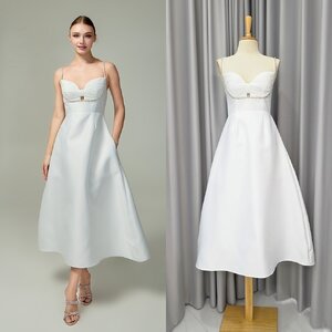 เดรสแฟชั่น เดรสเสื้อสายเดี่ยว กระโปรงทรงเอ