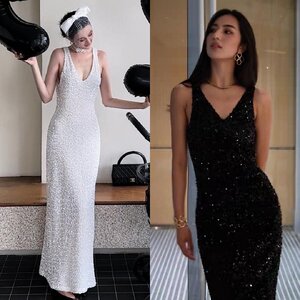 เดรสแฟชั่น เดรสเสื้อคอวีแขนกุด ทรงเข้ารูป