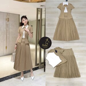 ชุดเซทแฟชั่น Set 3 สุดคุ้ม เสื้อเบเซอร์แขนสั้นสีครีม ดีไซน์แต่งเว้าหน้า