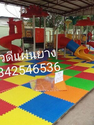 แผ่นยางปูพื้นกันกระแทก แบบจิ๊กซอ 1 X 1 เมตร หนา 10 มม.