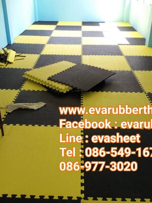 แผ่นยางปูพื้น แบบจิ๊กซอ ขนาด 1 x 1 เมตร หนา 20 มม.