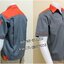 รหัส A91 : เสื้อช่างแขนสั้นแบบเทาบ่าส้ม