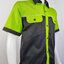 รหัส A146 : เสื้อช่างแขนสั้นแบบดำอกเขียวกุ้นขาว(วัชรีเขียว)