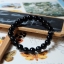 ++ Black Agate - แบล็คอาเกต สีดำทึบ ติดลายเล็กน้อย เม็ดกลมขนาด 8 mm ++
