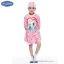 ฮ (สำหรับเด็กอายุ 6เดือน-14 ปี) Swimsuit for Girls ชุดว่ายน้ำ เด็กผู้หญิง Disney Frozen บอดี้สูท เสื้อแขนยาวกระโปรงกางเกง สีชมพู สกรีนลาย เจ้าหญิง อันนา เอลซ่า มาพร้อมหมวกว่ายน้ำและถุงผ้า สุดน่ารัก ใส่สบาย ดิสนีย์แท้ ลิขสิทธิ์แท้