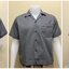 รหัส A 43 : เสื้อช่างแขนสั้นแบบกระเป๋าเดียวเอวจั้มสีเทาล้วน