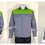 รหัส A 269 เสื้อช่างแขนยาวผ้าคอมทวิวสีเทาอกเขียวอ่อนกระดุมซ่อนสาบ(สั่งตัด)