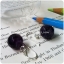 ++ ต่างหู อเมทิส (Amethyst) เม็ดกลม เจียระไน (ก้านเงินแท้) ++