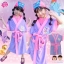 ฮ ( For Kids ) - My Little Pony ชุดคลุมว่ายน้ำ เด็กผู้หญิง สีม่วงคาดชมพู ลายม้าโพนี่ สุดน่ารัก ผ้าดี ลิขสิทธิ์ฮาสโบแท้