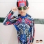 ฮ '' ( For Kids สำหรับเด็กอายุ 6-14 ปี ) Swimsuit for Boys ชุดว่ายน้ำเด็กชาย Transformer Optimus Prime บอดี้สูทแขนยาว กางเกงขาสั้น มาพร้อมหมวกว่ายน้ำและถุงผ้า สุดเท่ห์ ใส่สบาย ลิขสิทธิ์แท้
