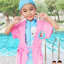 ฮ ( For Kids ) Disney Frozen ชุดคลุมว่ายน้ำ เด็กผู้หญิง สีชมพู ลายเจ้าหญิงอันนาเอลซ่า สุดน่ารัก ผ้าดี ดิสนีย์แท้ ลิขสิทธิ์แท้