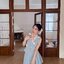 ชุดเซทแฟชั่น ชุดเซต โทนสีฟ้าครามสีสวยหรูมากๆค่ะ ดีเทลแต่งดอกไม้3Dประดับเพชร