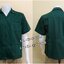 รหัส A84 : เสื้อช่างแขนสั้นแบบสามกระเป๋าสีเขียวล้วน