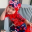 "( For Kids ) Swimsuit for Girls ชุดว่ายน้ำ เด็กผู้หญิง Disney Minnie Mouse บอดี้สูทเสื้อแขนยาว กระโปรงกางเกง มาพร้อมหมวกว่ายน้ำและถุงผ้า สุดน่ารัก ใส่สบาย ดิสนีย์แท้ ลิขสิทธิ์แท้