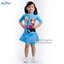ฮ '' ( For Kids สำหรับเด็กอายุ 6เดือน-14 ปี ) Swimsuit for Girls ชุดว่ายน้ำ เด็กผู้หญิง Disney Frozen ชุดว่ายน้ำบอดี้สูท เสื้อแขนยาว กระโปรงกางเกงขาสั้น สีฟ้า ลาย เจ้าหญิง อันนา เจ้าหญิงเอลซ่า มาพร้อมหมวกว่ายน้ำและถุงผ้า สุดน่ารัก ใส่สบาย ชุดว่า