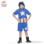 ฮ( 3-4-5 ปี ) ชุดแฟนซี เด็กผู้ชาย Super Hero - The Avengers - Captain America สีน้ำเงิน เสื้อแขนสั้นสกรีนลายเกราะมีไฟกระพริบตรงหน้าอก มีหมวก(ฮู้ด)สกรีนลายหน้ากาก กางเกงขาสั้น ชุดสุดเท่ห์ ใส่สบาย ลิขสิทธิ์แท้ (สำหรับเด็ก3-4-5 ปี)