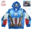 ( S-M-L-XL ) เสื้อแจ็คเก็ต เสื้อกันหนาว เด็กผู้ชาย The Avengers - Captain America สีน้ำเงิน รูดซิป มีหมวก(ฮู้ด)สกรีนหน้า Captain America ใส่คลุมกันหนาว กันแดด สุดเท่ห์ ใส่สบาย ลิขสิทธิ์แท้ (ไซส์ S-M-L-XL )