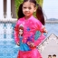 ( For Kids ) Swimsuit for Girls ชุดว่ายน้ำ เด็กผู้หญิง Sofia the First บอดี้สูท เสื้อแขนยาวกระโปรงกางเกง สีชมพู มาพร้อมหมวกว่ายน้ำและถุงผ้า ชุดว่ายน้ำเด็กผู้หญิง เจ้าหญิงโซเฟีย ดิสนีย์แท้