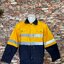 เสื้อช็อปแขนยาวสีทูโทนสีดำเหลืองติดสะท้อนแสงคู่