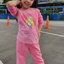 (Size 4-6-8) ชุดนอนเด็ก Disney Rapuzel เสื้อแขนยาวสีชมพูอ่อน กางเกงขายาวสีชมพูอ่อนสุดน่ารัก ดิสนีย์แท้ ลิขสิทธิ์แท้ ( 4-6-8 ปี )