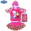 ฮ Size L - ชุดว่ายน้ำเด็กผู้หญิง Disney Frozen สีชมพู เสื้อแขนสั้น กระโปรงสั้น สกรีนลายเจ้าหญิงอันนา เอลซ่า มาพร้อมหมวกว่ายน้ำ สุดเท่ห์ ใส่สบาย ลิขสิทธิ์แท้ (สำหรับเด็กอายุ 7-8 ปี)