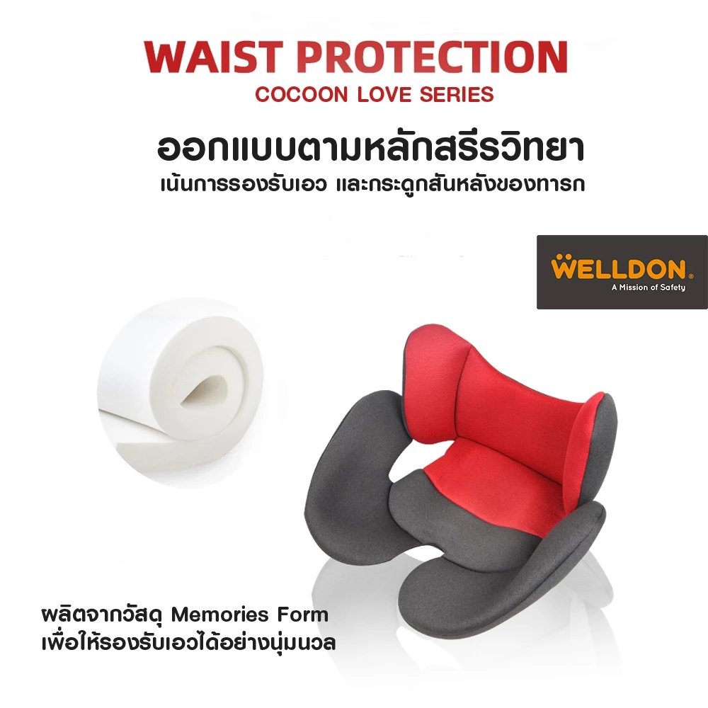 คาร์ซีท Welldon รุ่น Cocoon Love (แรกเกิด - 4 ปี)